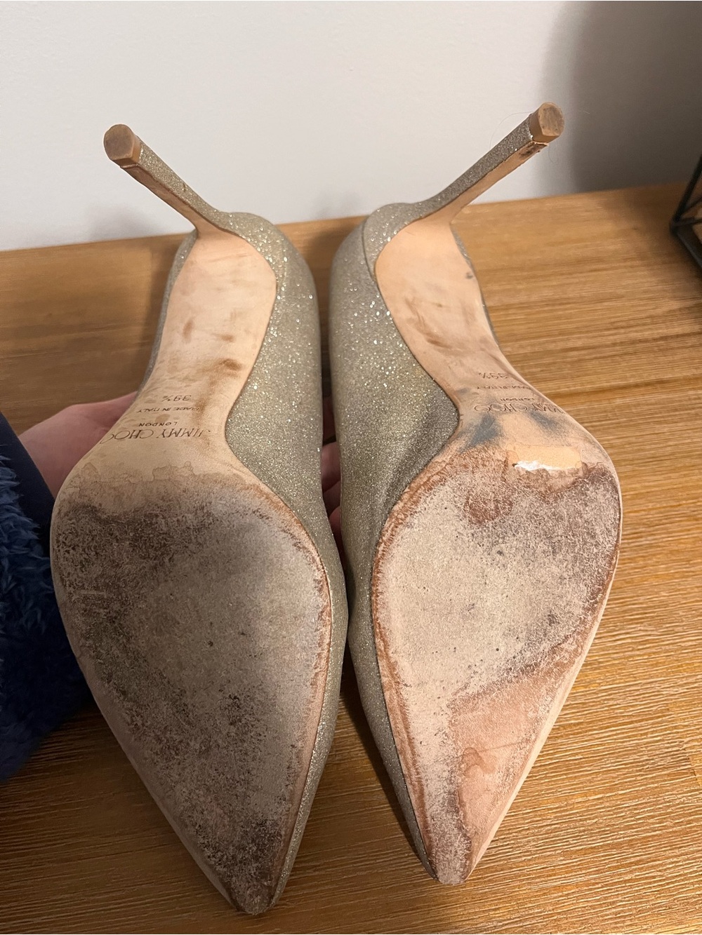 Jimmy Choo Champagne Romy 100mm (4”) Heels - Picture 6 of 6